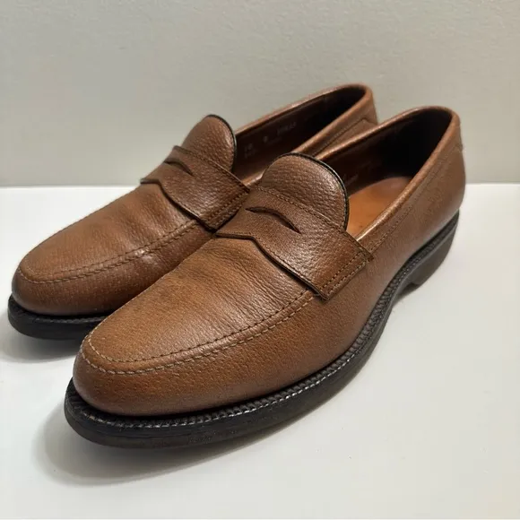 Allen Edmonds Hamilton Men’s Size 10 B Boar Leather Slip On Loafer Shoes VIBRAM‎