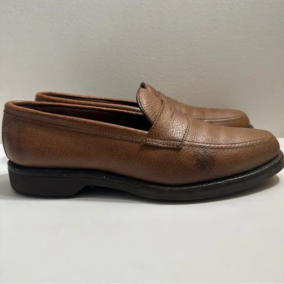 Allen Edmonds Hamilton Men’s Size 10 B Boar Leather Slip On Loafer Shoes VIBRAM‎