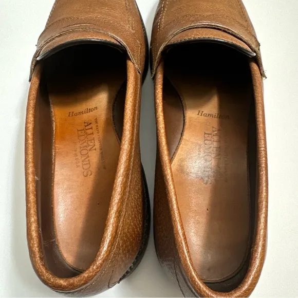 Allen Edmonds Hamilton Men’s Size 10 B Boar Leather Slip On Loafer Shoes VIBRAM‎