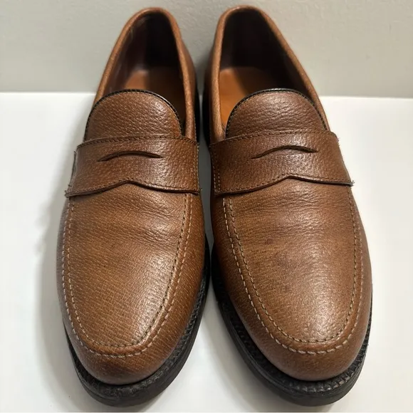 Allen Edmonds Hamilton Men’s Size 10 B Boar Leather Slip On Loafer Shoes VIBRAM‎