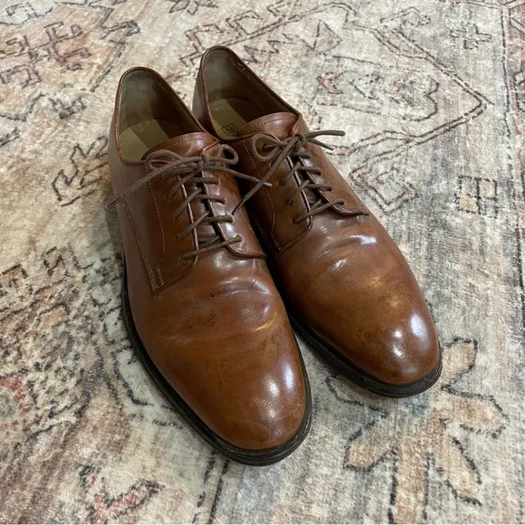 Allen Edmunds Corsico Made In Italy Brown Leather Oxford Shoes in Men’s Size 12