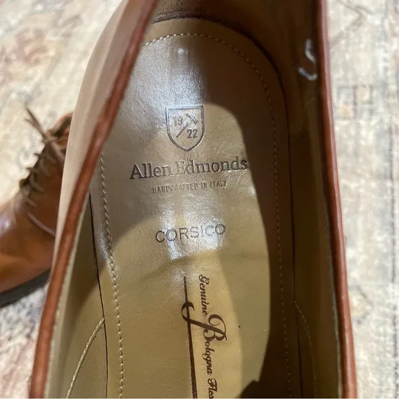 Allen Edmunds Corsico Made In Italy Brown Leather Oxford Shoes in Men’s Size 12