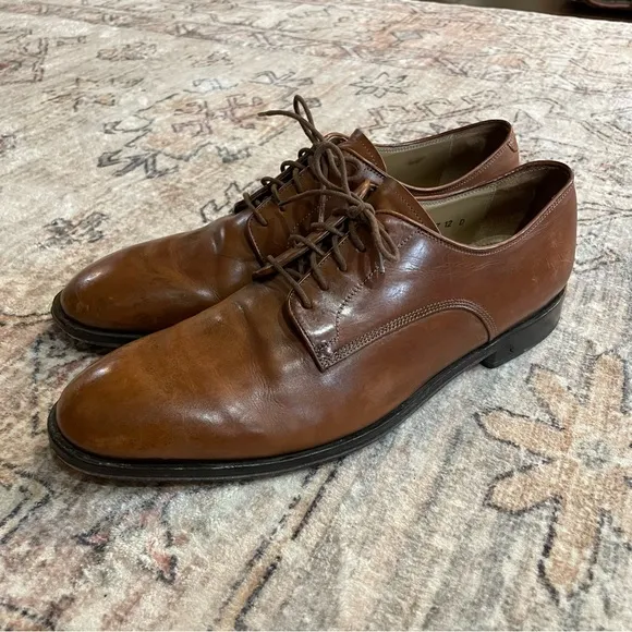 Allen Edmunds Corsico Made In Italy Brown Leather Oxford Shoes in Men’s Size 12
