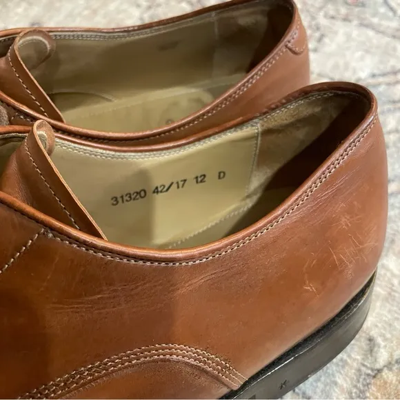 Allen Edmunds Corsico Made In Italy Brown Leather Oxford Shoes in Men’s Size 12