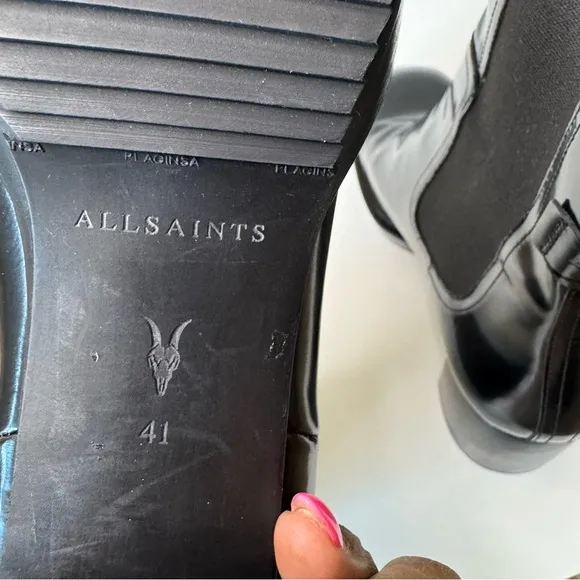 AllSaints Lottie Patent Leather Boots