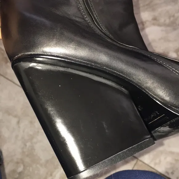 &amp; OTHER STORIES BLACK REAL GENUINE SOFT LEATHER SIDE ZIPPER BOOTS WORN 1X