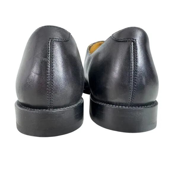 &quot;LANDS END&quot; Leather Black Buckle Shoe Size 10 Slip On Dress Shoes Mens