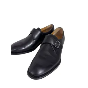 &quot;LANDS END&quot; Leather Black Buckle Shoe Size 10 Slip On Dress Shoes Mens