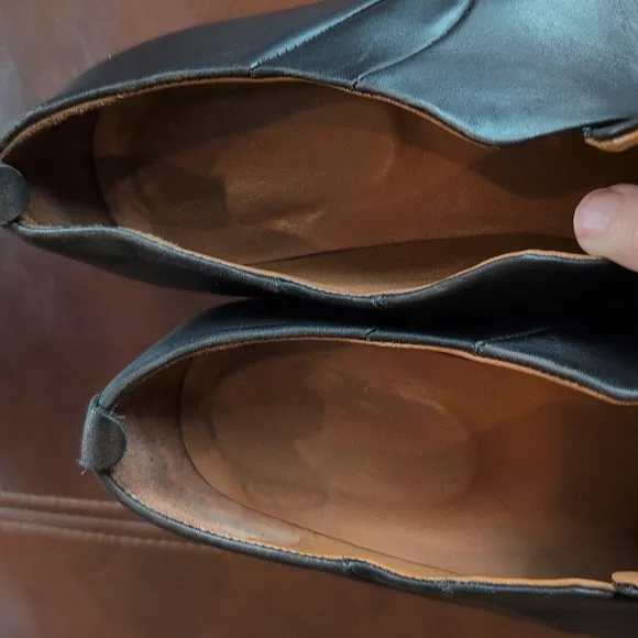 Anne Thomas Black Leather Slip-On Shoes 36