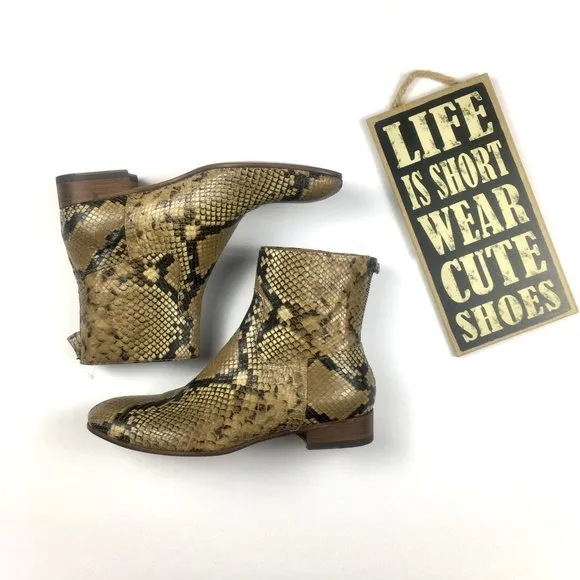 Anthology Paris Python Leather Boots - NEW