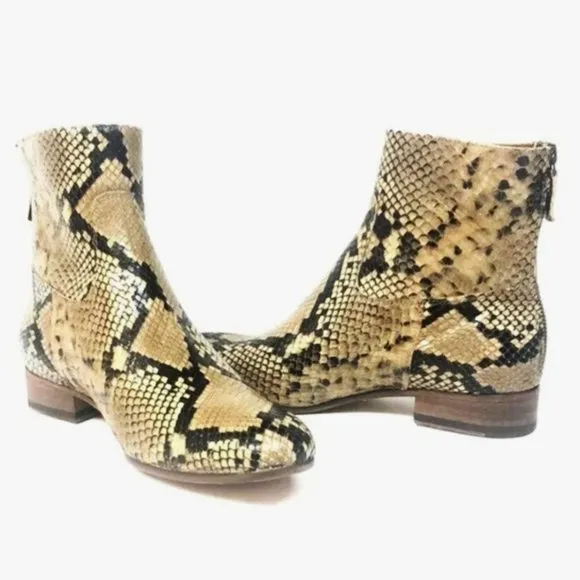 Anthology Paris Python Leather Boots - NEW