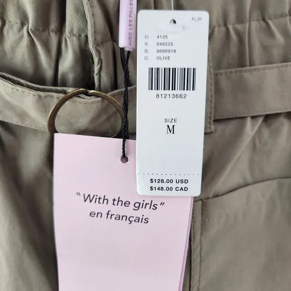Anthropologie Avec Les Filles Paperbag Khaki Size Medium Shorts