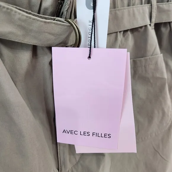 Anthropologie Avec Les Filles Paperbag Khaki Size Medium Shorts
