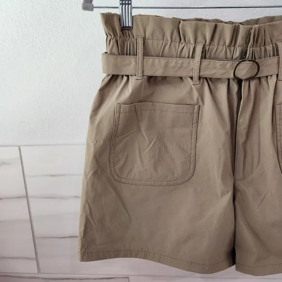 Anthropologie Avec Les Filles Paperbag Khaki Size Medium Shorts