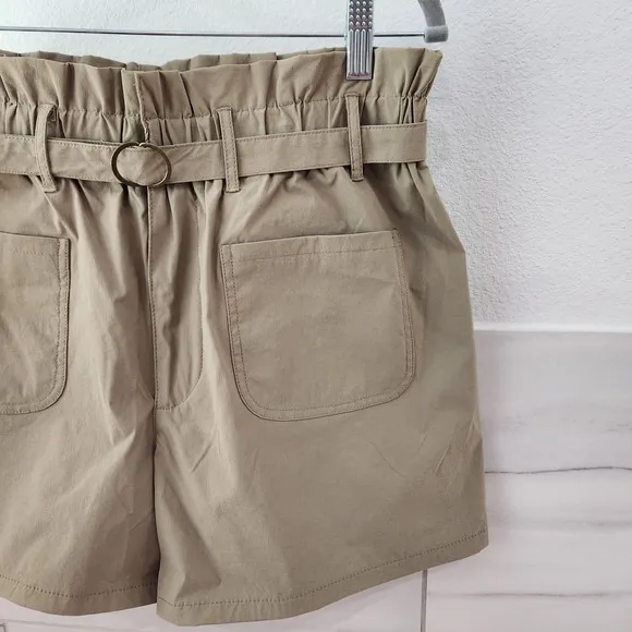 Anthropologie Avec Les Filles Paperbag Khaki Size Medium Shorts