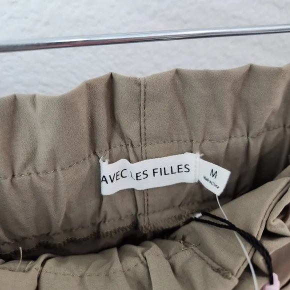 Anthropologie Avec Les Filles Paperbag Khaki Size Medium Shorts