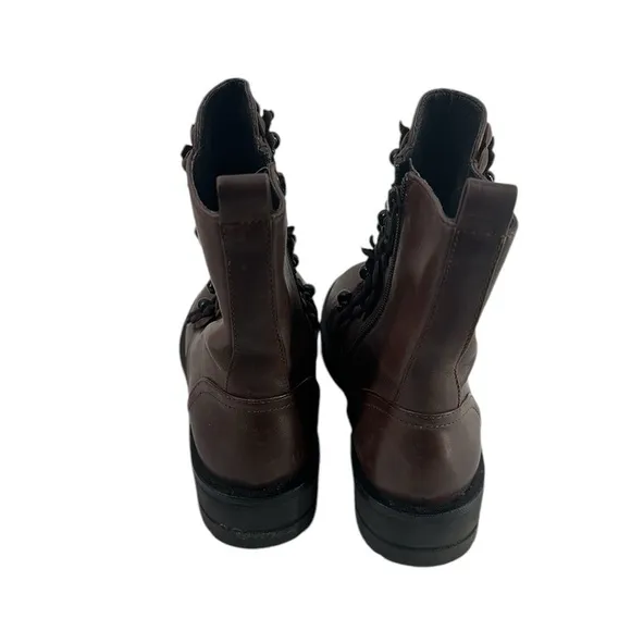 Anthropologie boots Bruno Premi Essential Floral Booties brown leather sz 5.5