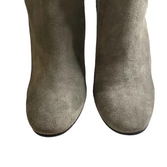 ANTHROPOLOGIE Cubanas Size 38 US 7 Heeled Ankle Boots Ciara Glitter Suede Gray