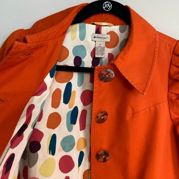 Anthropologie elevenses Short Trench Coat, A-Line, Size 2