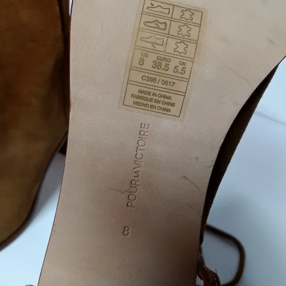 Anthropologie Pour La Victoire Irona Brown Suede Tie Boots Size
