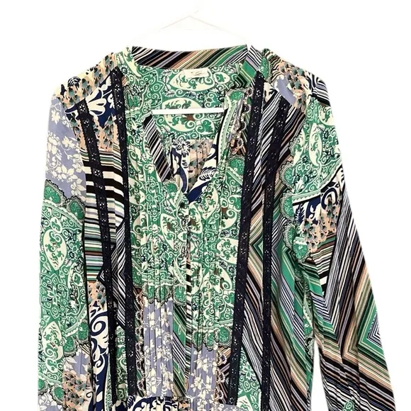 Anthropologie TINY Caviana Shirtdress sze S | Drop Waist Paisley Boho Mini