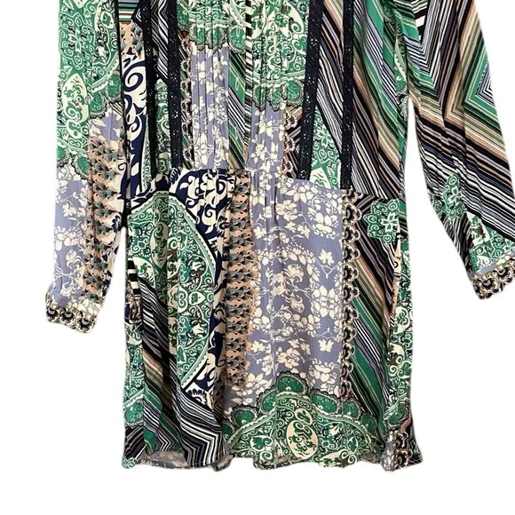 Anthropologie TINY Caviana Shirtdress sze S | Drop Waist Paisley Boho Mini