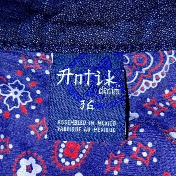 Antik DENIM Blue Button-fly, Flare Leg Jeans, 36W / 33L