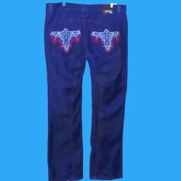 Antik DENIM Blue Button-fly, Flare Leg Jeans, 36W / 33L