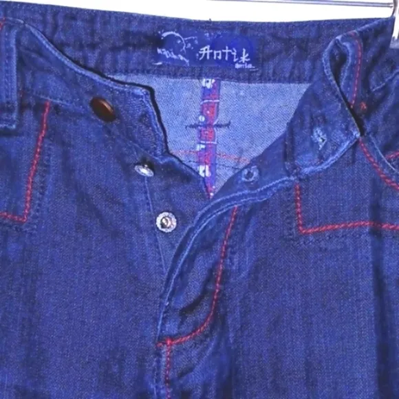 Antik DENIM Blue Button-fly, Flare Leg Jeans, 36W / 33L