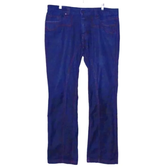 Antik DENIM Blue Button-fly, Flare Leg Jeans, 36W / 33L