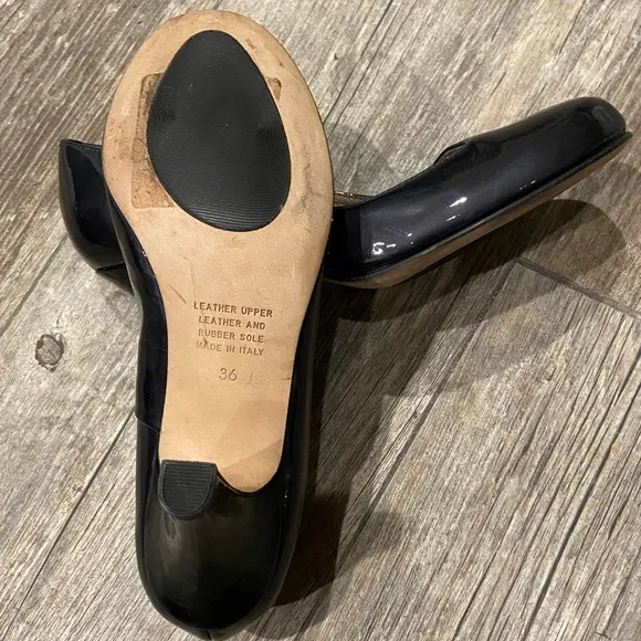 Anyi Lu | black patent leather heels