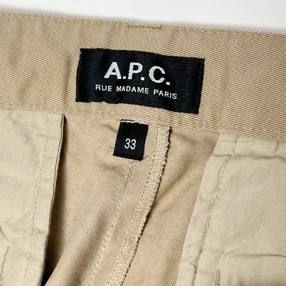 A.P.C. Mens 33X30 Beige Ville Chinos Khaki Pants