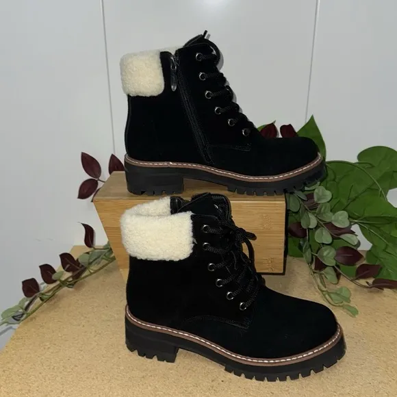 AquaDiva Sola Faux Shearling Cuff Suede Boots (1435)