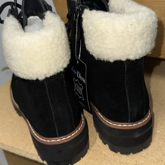 AquaDiva Sola Faux Shearling Cuff Suede Boots (1435)