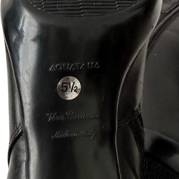 Aquatalia Black Leather Ankle Booties