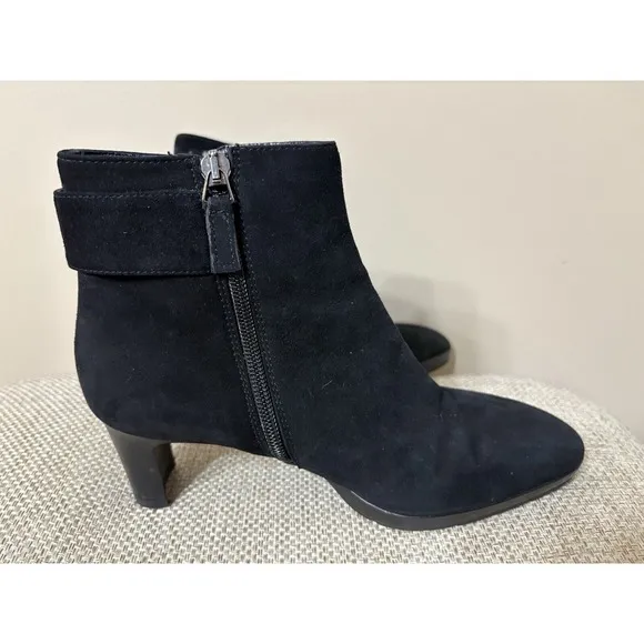 AQUATALIA DANIELLA SUEDE ANKLE BOOTS SZ 6 Black Made in Italy