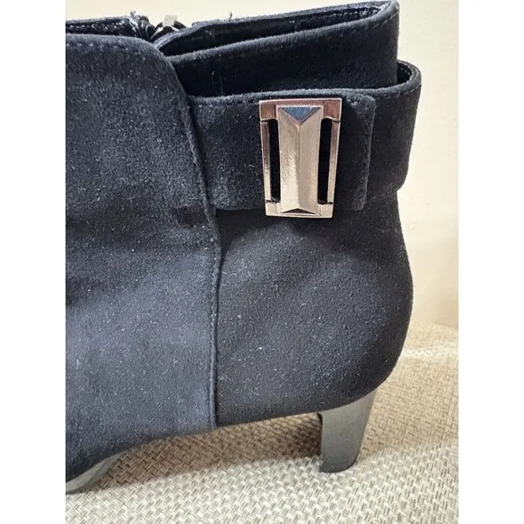 AQUATALIA DANIELLA SUEDE ANKLE BOOTS SZ 6 Black Made in Italy
