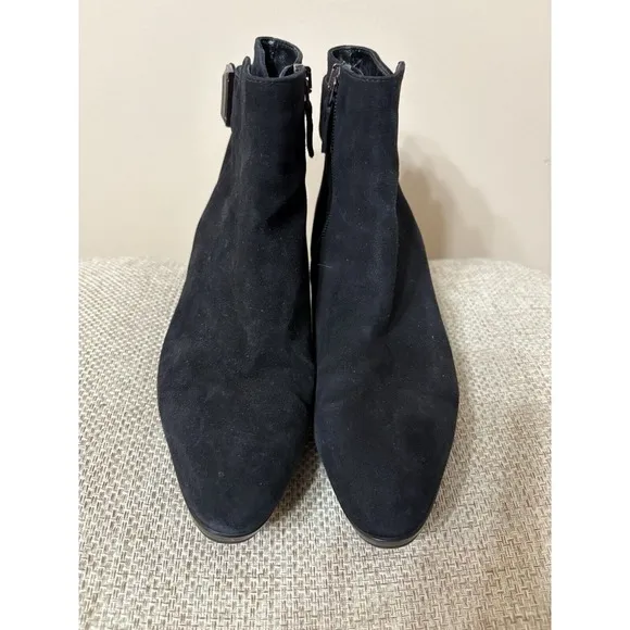 AQUATALIA DANIELLA SUEDE ANKLE BOOTS SZ 6 Black Made in Italy