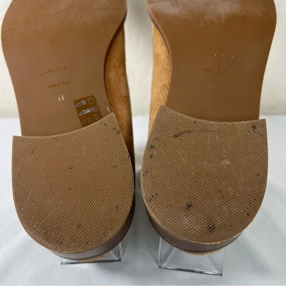 Aquatalia Fife Perforated Brown Suede Casual Slip On Mules Slides Shoes Size 11