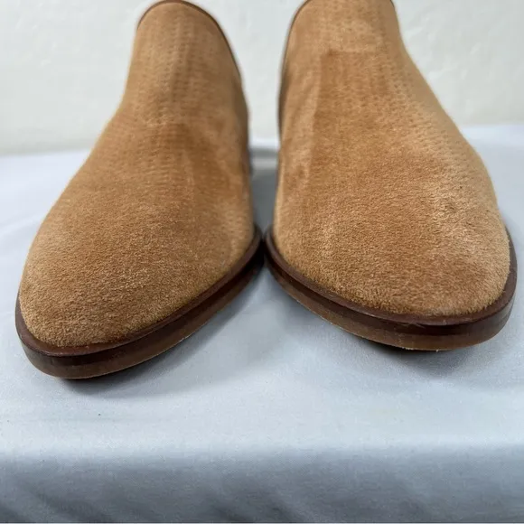Aquatalia Fife Perforated Brown Suede Casual Slip On Mules Slides Shoes Size 11