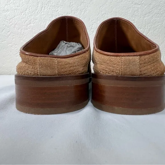 Aquatalia Fife Perforated Brown Suede Casual Slip On Mules Slides Shoes Size 11