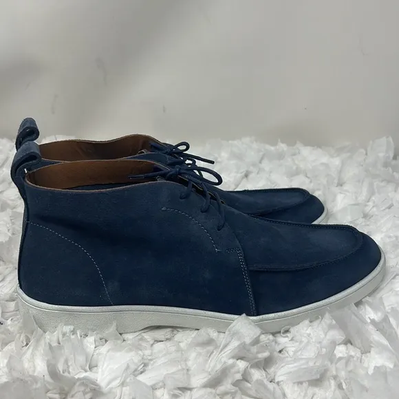 AQUATALIA GREYSON SUEDE MENS Size 8M BLUE SUEDE CHUKKAS BOOTS MADE IN ITALY