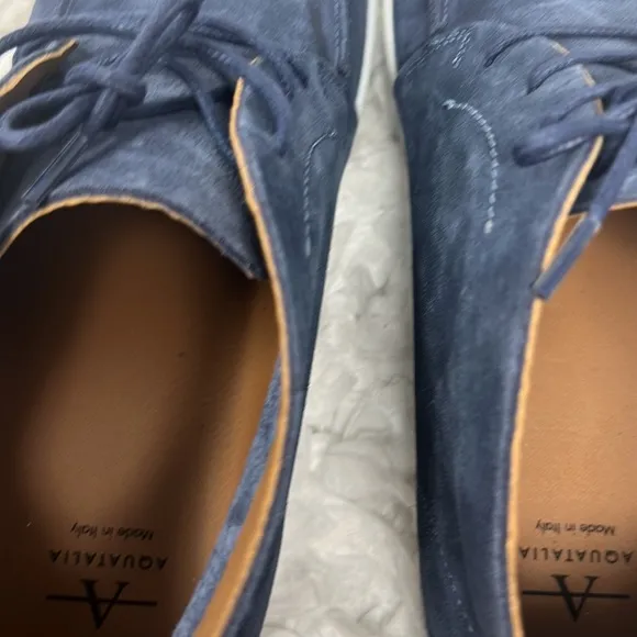 AQUATALIA GREYSON SUEDE MENS Size 8M BLUE SUEDE CHUKKAS BOOTS MADE IN ITALY
