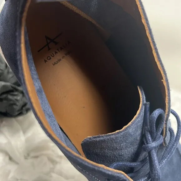 AQUATALIA GREYSON SUEDE MENS Size 8M BLUE SUEDE CHUKKAS BOOTS MADE IN ITALY