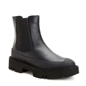 Aquatalia Holly Black Leather Lub Boots and Dust Bag Size 8 NIB