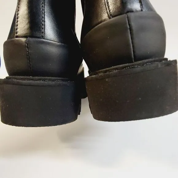 Aquatalia Holly Black Leather Lub Boots and Dust Bag Size 8 NIB