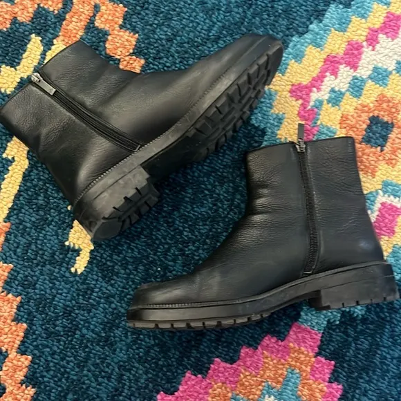 Aquatalia leather waterproof lug sole boots