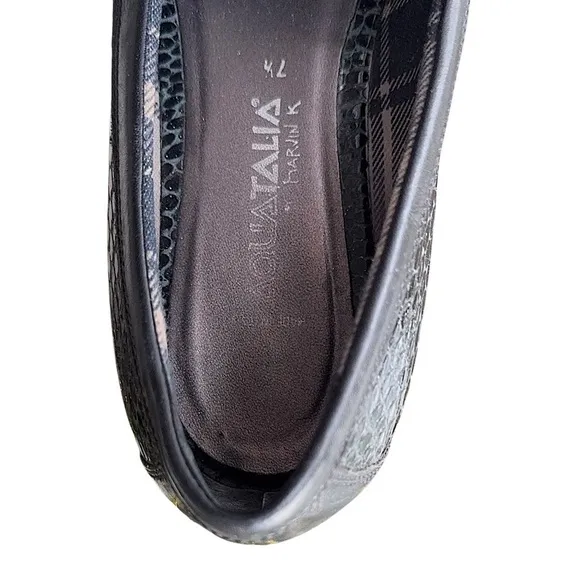AQUATALIA Wacky Weatherproof Penny Loafer Embossed Croc Patent Leather Italy 7.5