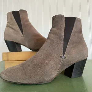 Aquatalia Waterproof Heeled Chelsea Boots in Brown Suede *Italy*