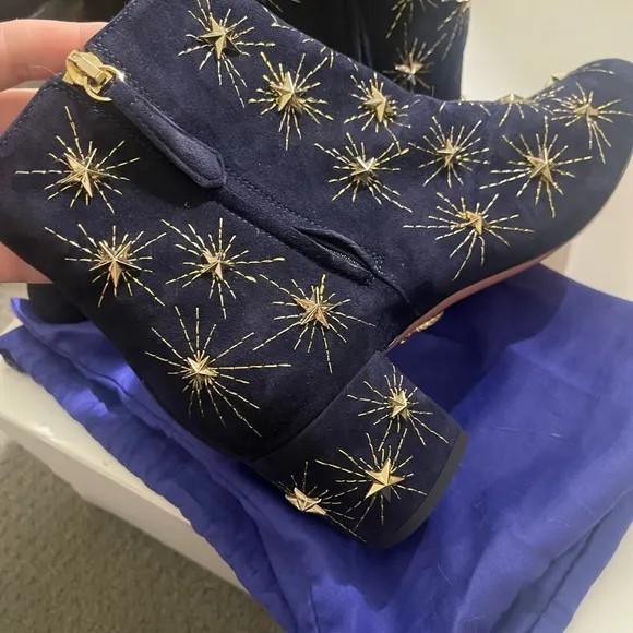 Aquazurra COSMIC STAR BOOTS NAVY SUEDE
